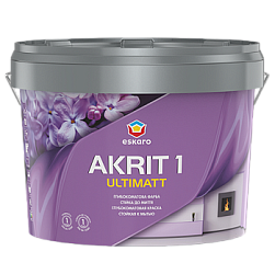 Acrylic deep matte paint Eskaro Akrit 1 Ultimatt TR base for tinting, 9 l