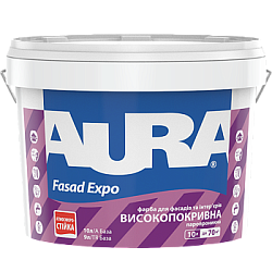 Краска акрилатная водоэмульсионная Aura Fasad Expo TR база под тонировку, 9 л