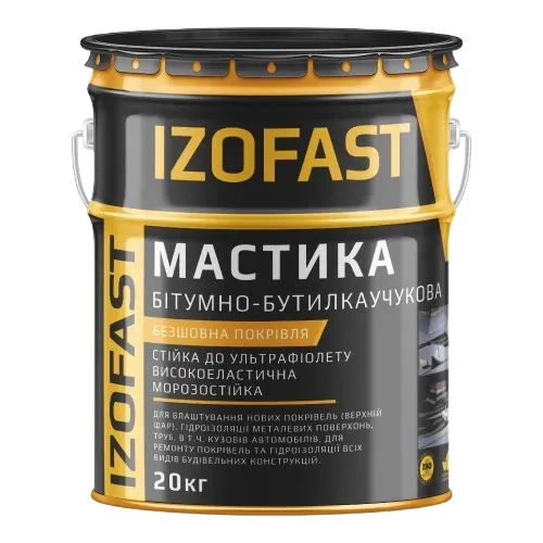 Мастика кровельная бутылкаучуковая IZOFAST, 20 кг