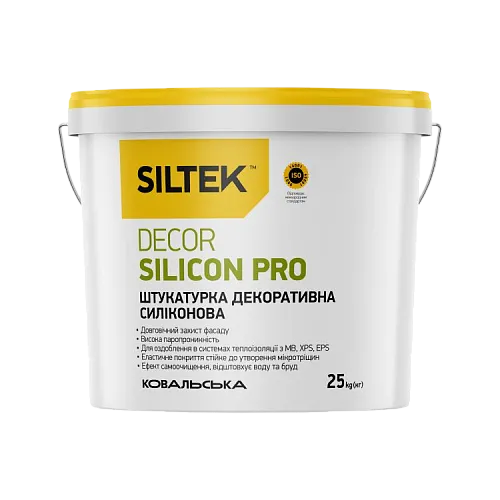 Штукатурка декоративная силиконовая, камешковая 1,5 мм, база DА Siltek Decor Silicon Pro, 25 кг